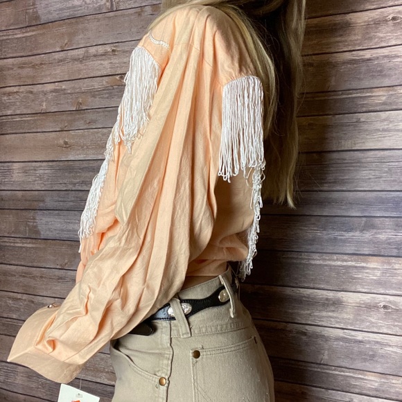 Vintage Tops - VINTAGE DEADSTOCK WESTERN FRINGE BUTTON UP